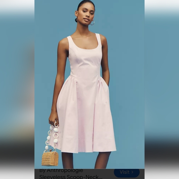 Anthropologie Dresses & Skirts - By Anthropologie Sleeveless Scoop-Neck Basque-Waist Midi Dress